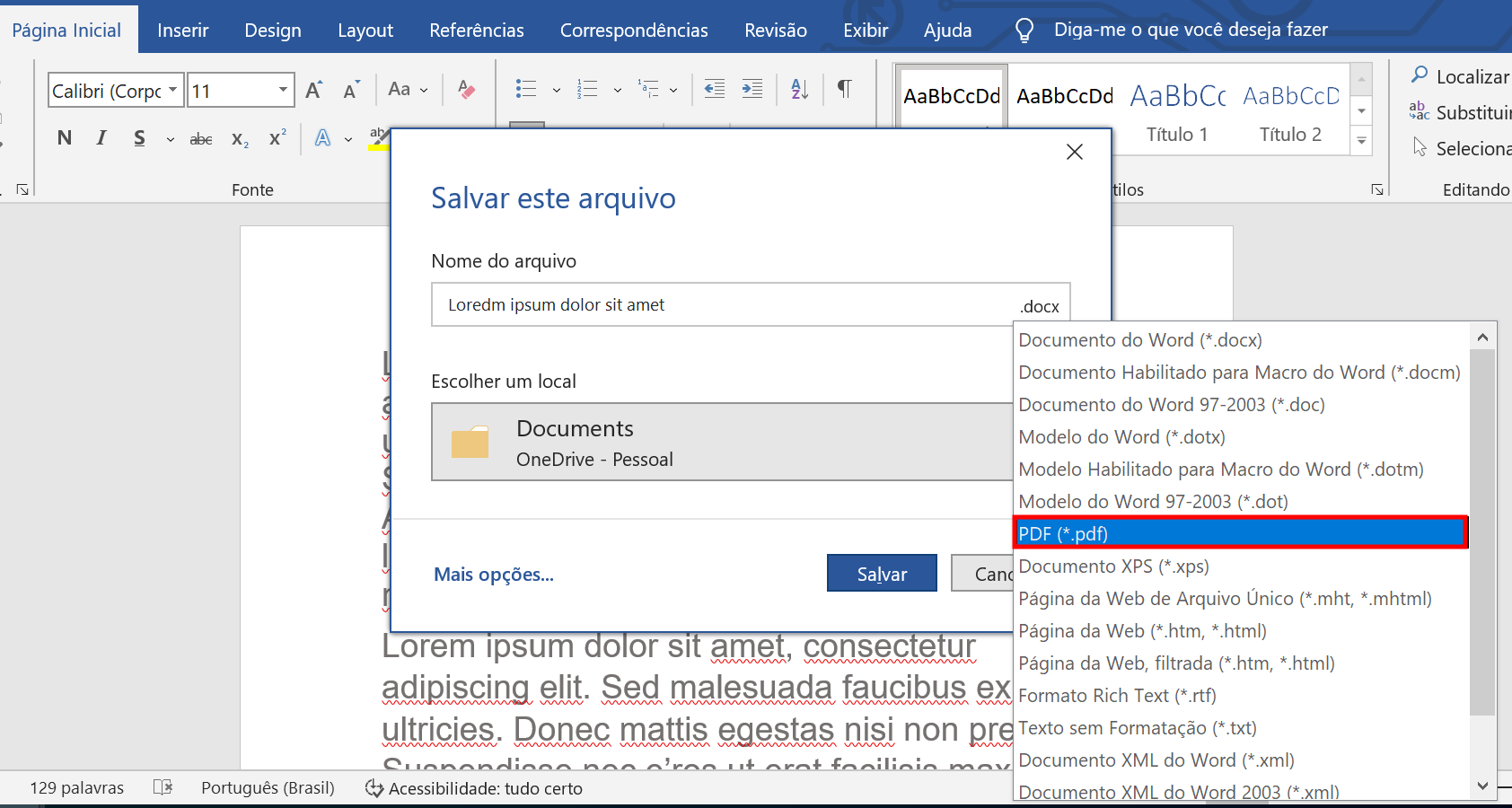 Como Salvar Documento No Word Diferentes Formatos