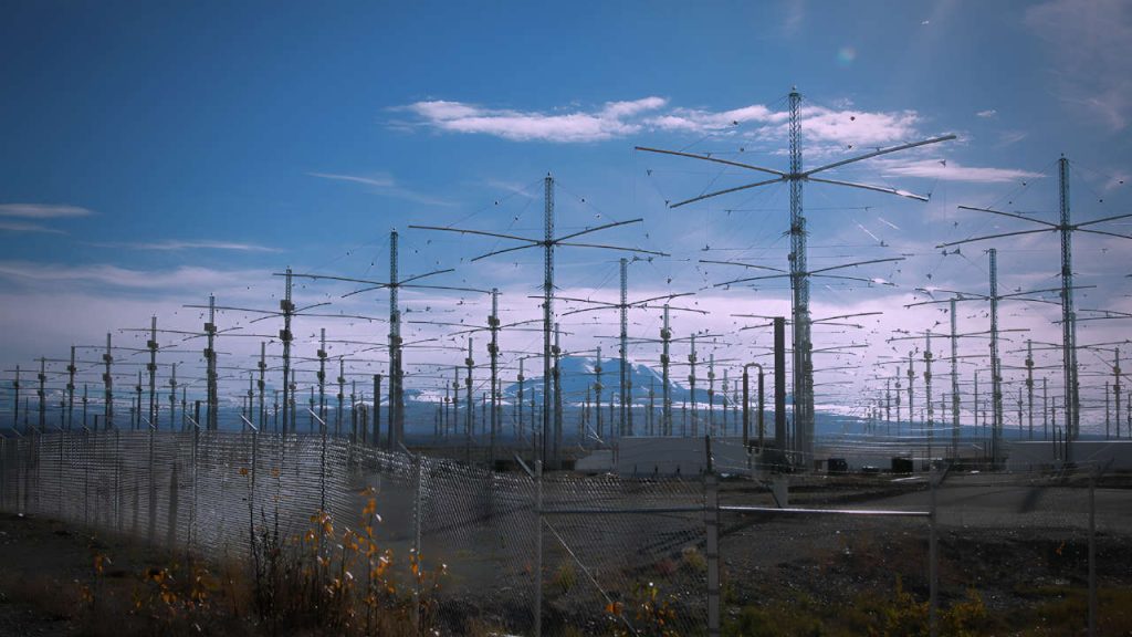 Conjunto de antenas de tecnologia HAARP no Alaska