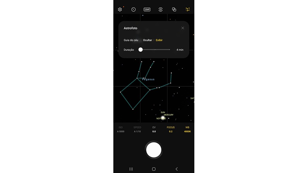 Configurações de câmera do celular Galaxy S23 Ultra 5G