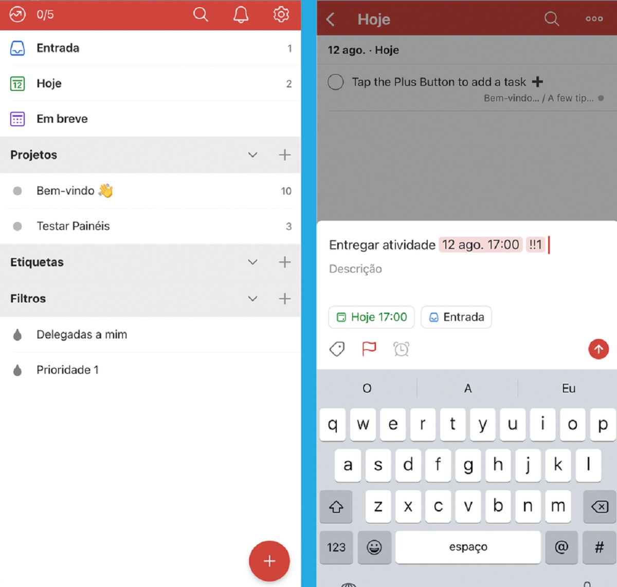 Captura de tela Todoist