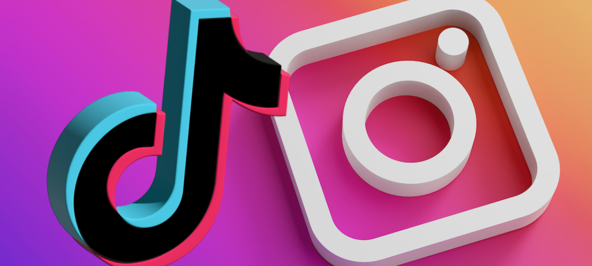 Logo das redes sociais TikTok e Instagram